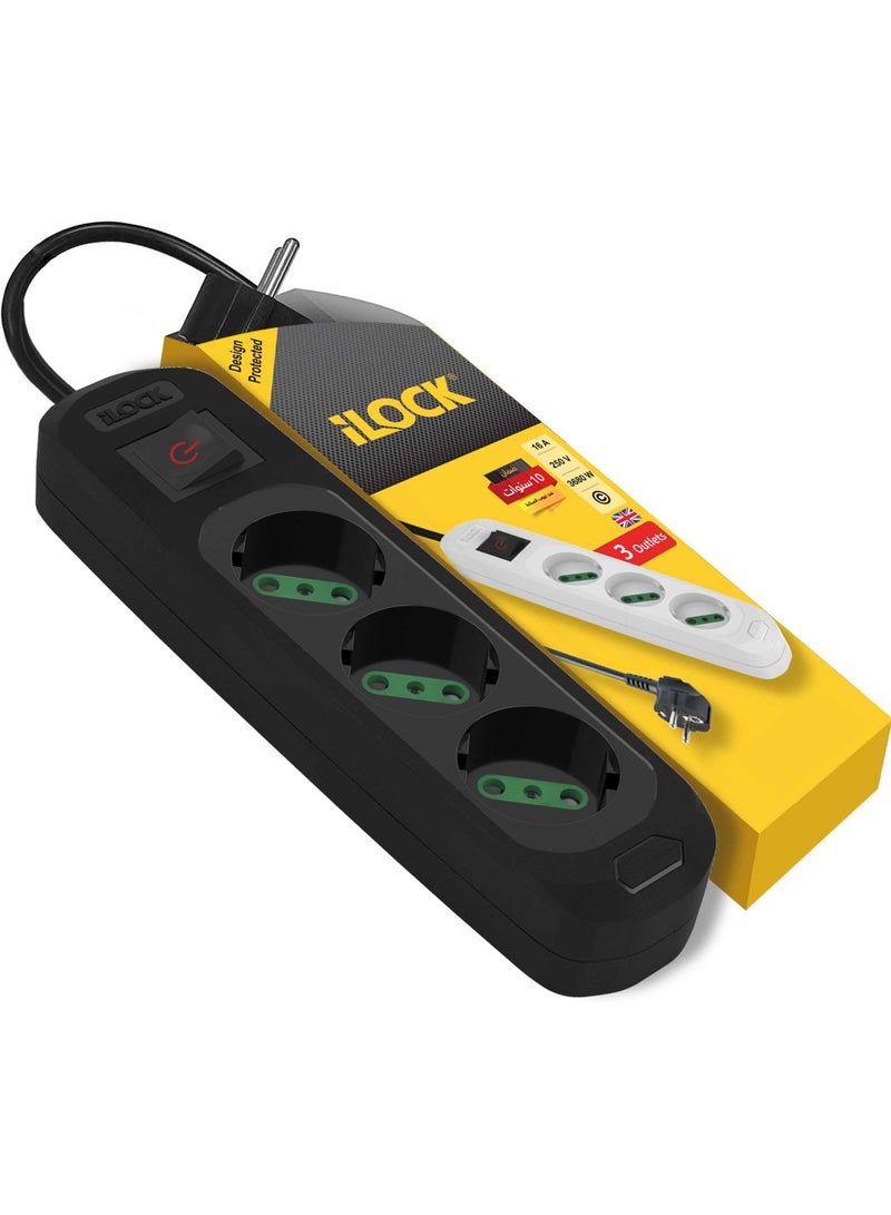 مشترك شوكو3 مخرج - 3500 وات - 3 متر - اسود